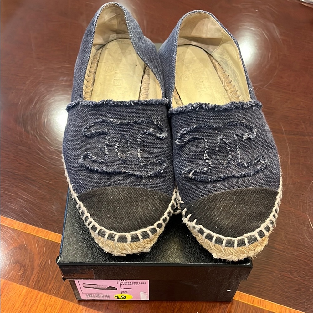 Chanel Navy Espadrilles